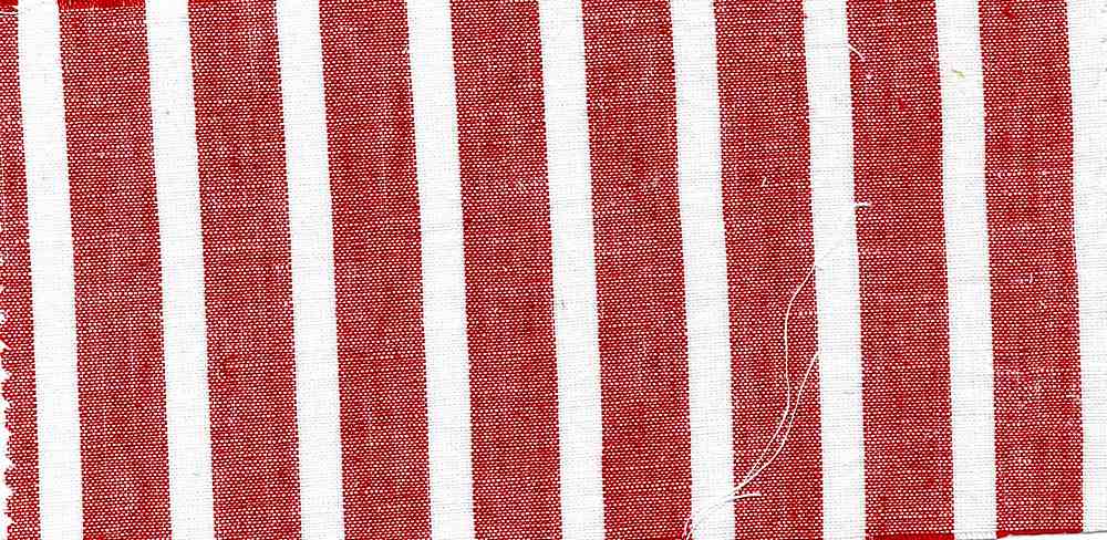 LIN-C-STP-997 / RED/WHITE / 55/45 LINEN COTTON Y/D STRIPE