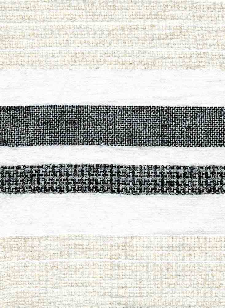 LIN-R-STP-6254 / BLACK/NATURAL / LINEN RAYON STRIPE 70/30