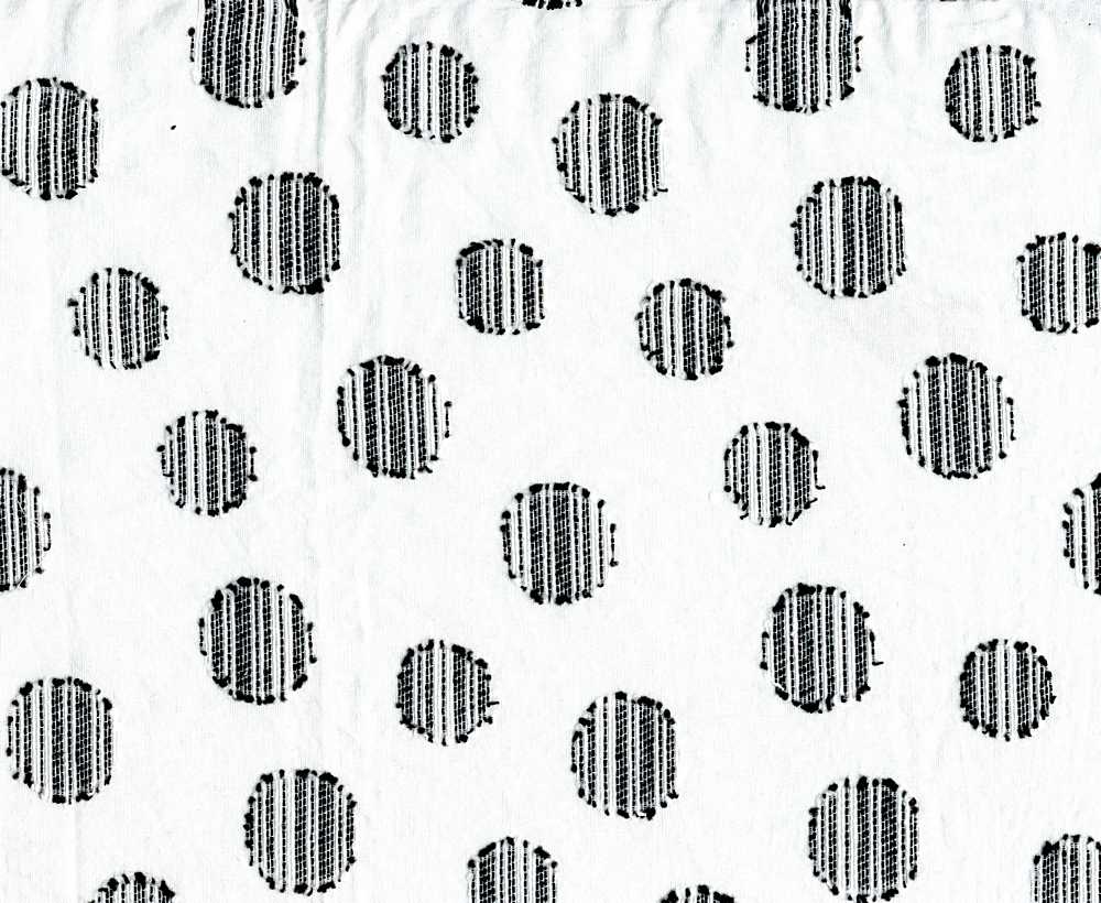 LWN-DOT-60676 / WHITE/BLACK / COTTON POLY 76/24 LAWN DOT