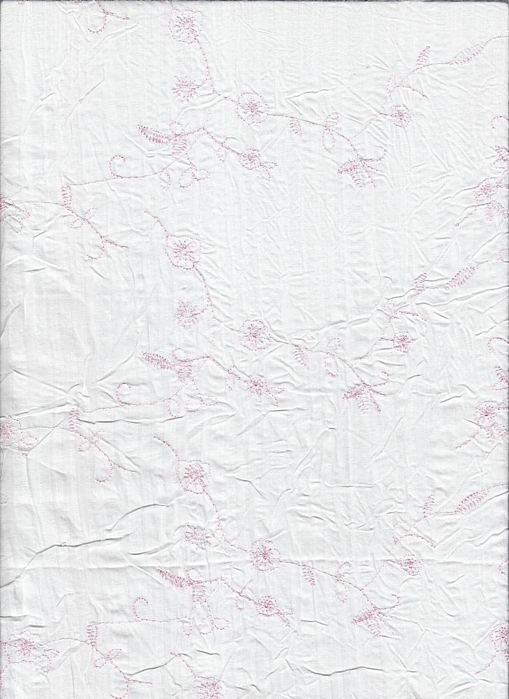 EMB-175 / PINK / T/C VOILE W/EMBROIDERY 55%COT/45%POLY