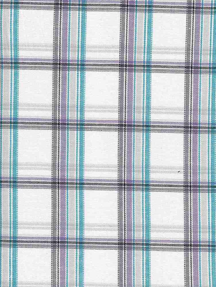 TWLS-PLD-8-18 / TURQ/PURPLE / ST.TWILL PLAID [97%CTN/3%SPDX]