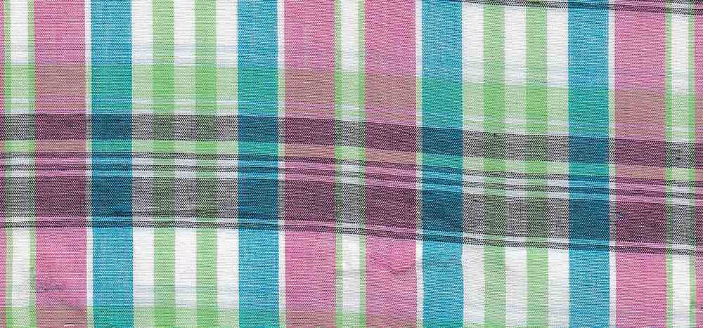 LWN-PLD-8-30 / TURQ/FUCHSIA / 100%COT LAWN PLAID