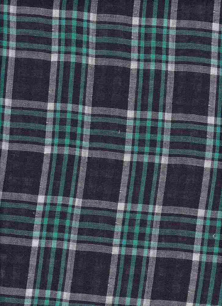 DBLF-PLD-92 / CHARCOAL/LIME / 100% COTTON DBLF GAUZE-PLAID